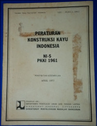 Peraturan Konstruksi Kayu Indonesia: NI-5 PKKI 1960