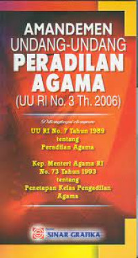 Peradilan Agama (UU RI No.3 Th.2006)