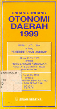 UNDANG-UNDANG OTONOMI DAERAH 1999