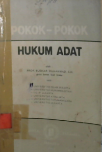 pokok pokok hukum adat