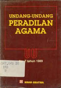 Undang-Undang Peradilan Agama: UU RI No.7 Tahun 1989