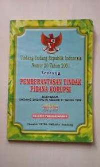 Undang-Undang Republik Indonesia Nomor 20 Tahun 2001