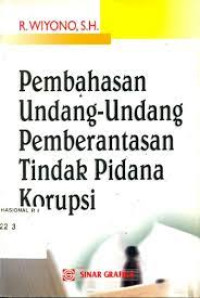 Pembahasan undang-undang pemberantasan tindak pidana korupsi