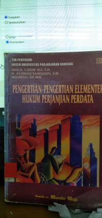 pengertian -pengertian elementer hukum perjanjian perdata