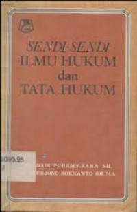 Sendi sendi ilmu hukum dan tata hukum